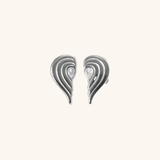 Wing Heart Earrings with Crystal Accent – Gold or Silver