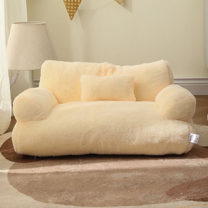 Plush Pet Sofa Bed with Raised Edges – Dog and Cat Couch
