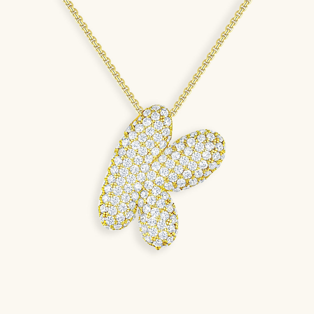 Gold & Silver Plated Initial Necklace A–Z with Crystals