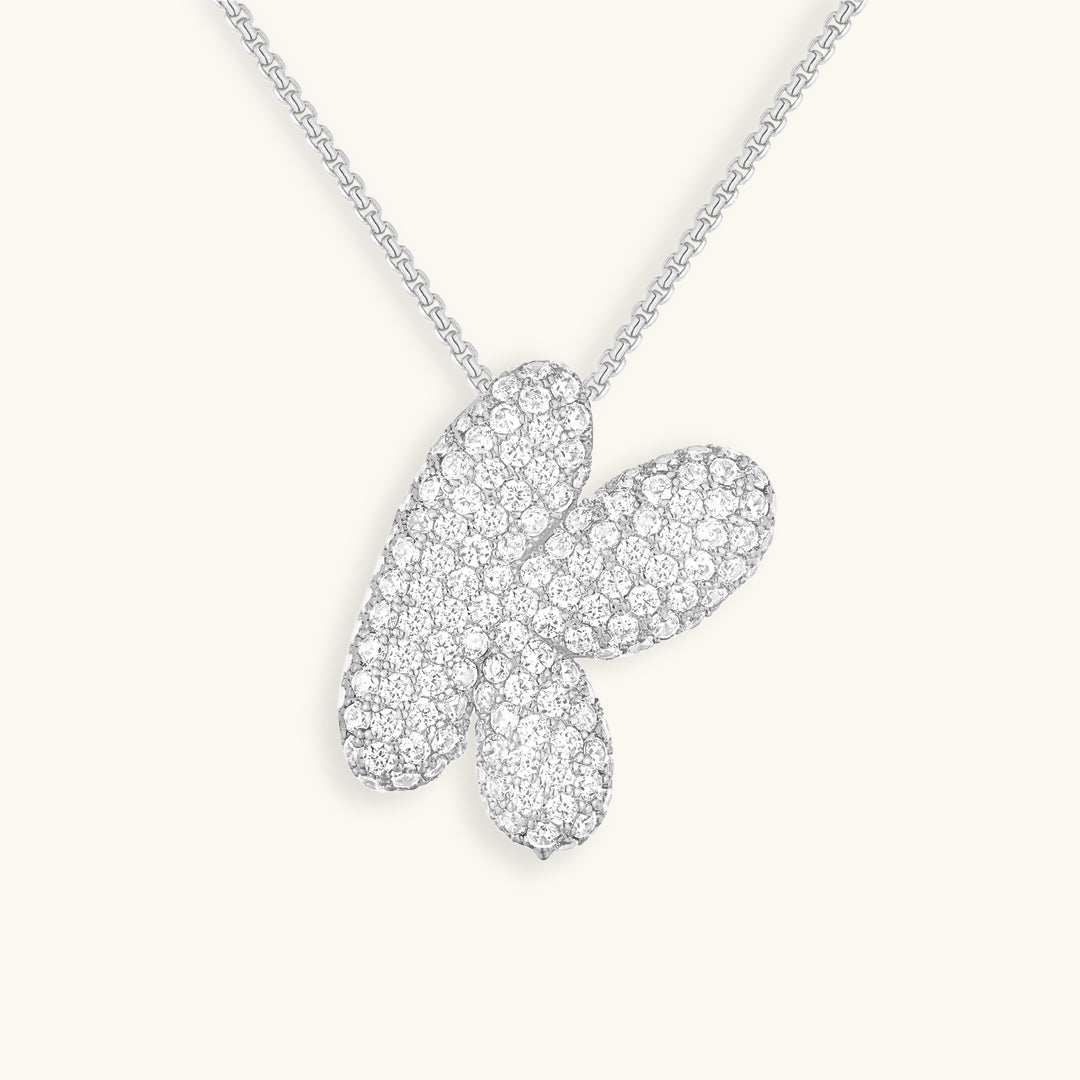 Gold & Silver Plated Initial Necklace A–Z with Crystals