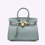 Structured Leather Handbag with Gold Hardware – Women’s Top Handle Bag