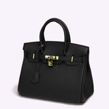 Structured Leather Handbag with Gold Hardware – Women’s Top Handle Bag