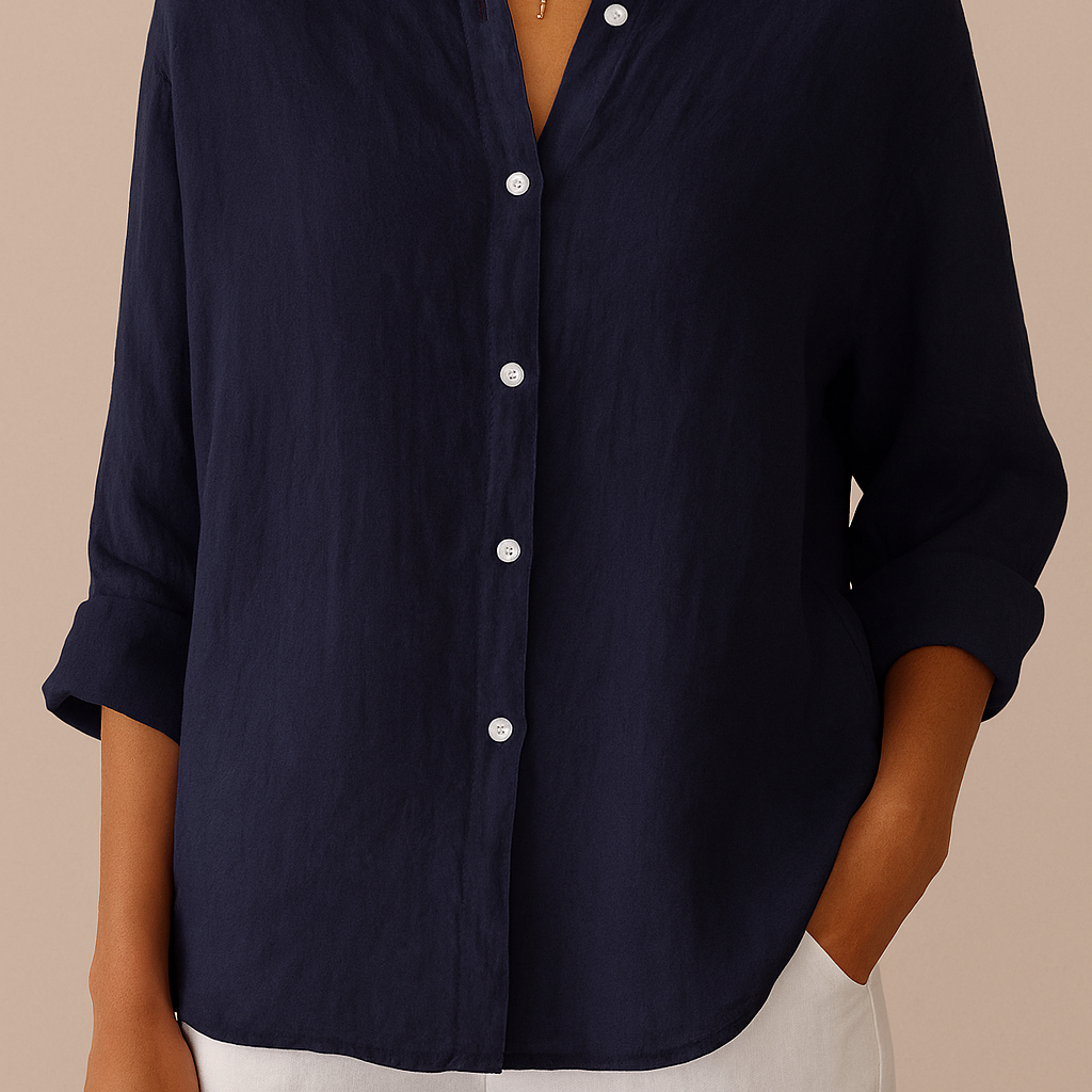 Sima Women’s Button-Up Shirt – Long Sleeve Casual Blouse