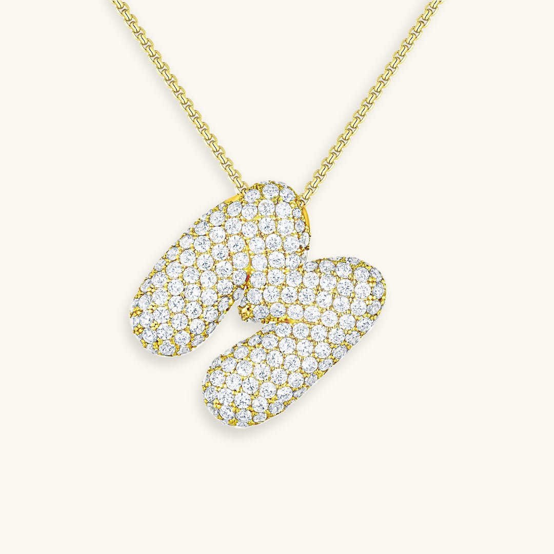 Gold & Silver Plated Initial Necklace A–Z with Crystals