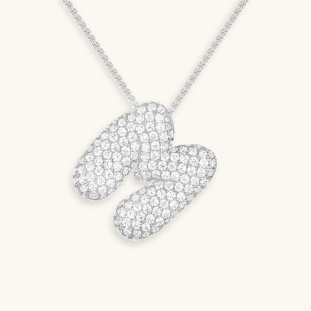 Gold & Silver Plated Initial Necklace A–Z with Crystals