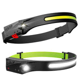 LED Rechargeable Headlamp with 230° Wide Beam & Motion Sensor