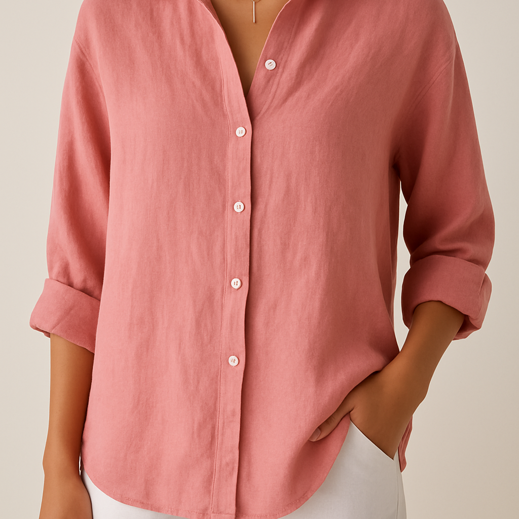 Sima Women’s Button-Up Shirt – Long Sleeve Casual Blouse