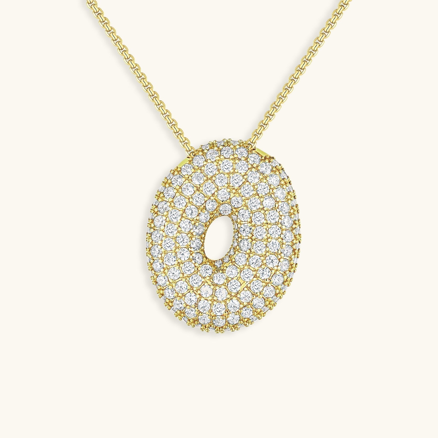 Gold & Silver Plated Initial Necklace A–Z with Crystals