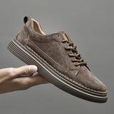 Elias Men’s Casual Sneakers – Suede Lace-Up Low-Top Shoes