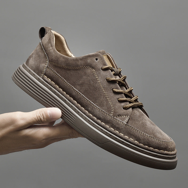 Elias Men’s Casual Sneakers – Suede Lace-Up Low-Top Shoes