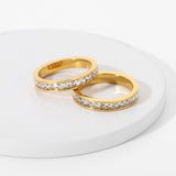 Gold Plated Crystal Band Ring – Classic Elegant Design
