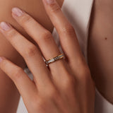 Gold Plated Crystal Band Ring – Classic Elegant Design