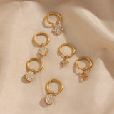 Gold Plated Hoop Earrings with Crystal Pendant – Multiple Designs