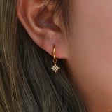 Gold Plated Hoop Earrings with Crystal Pendant – Multiple Designs
