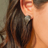 Wing Heart Earrings with Crystal Accent – Gold or Silver