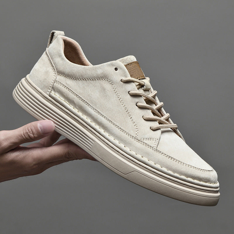 Elias Men’s Casual Sneakers – Suede Lace-Up Low-Top Shoes