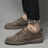 Elias Men’s Casual Sneakers – Suede Lace-Up Low-Top Shoes