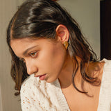 Wing Heart Earrings with Crystal Accent – Gold or Silver