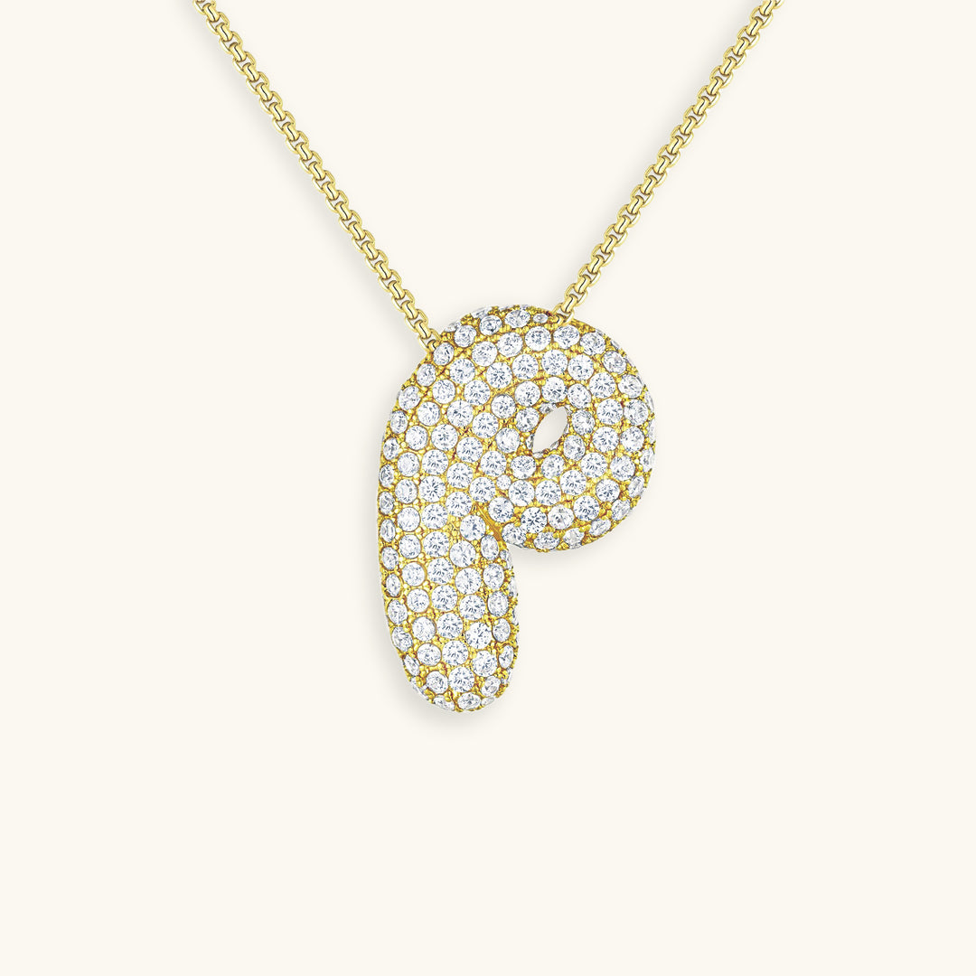Gold & Silver Plated Initial Necklace A–Z with Crystals