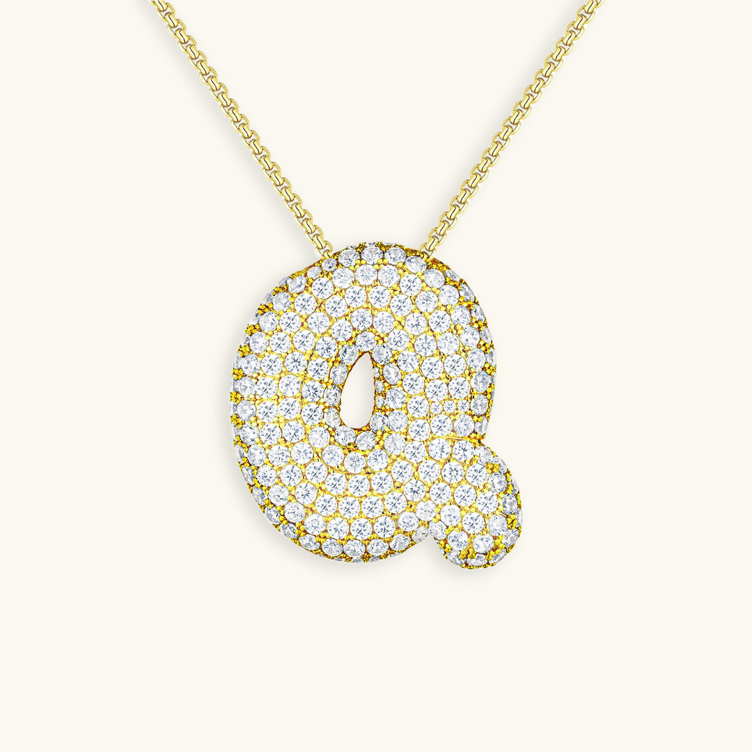 Gold & Silver Plated Initial Necklace A–Z with Crystals