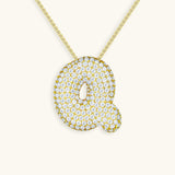 Gold & Silver Plated Initial Necklace A–Z with Crystals