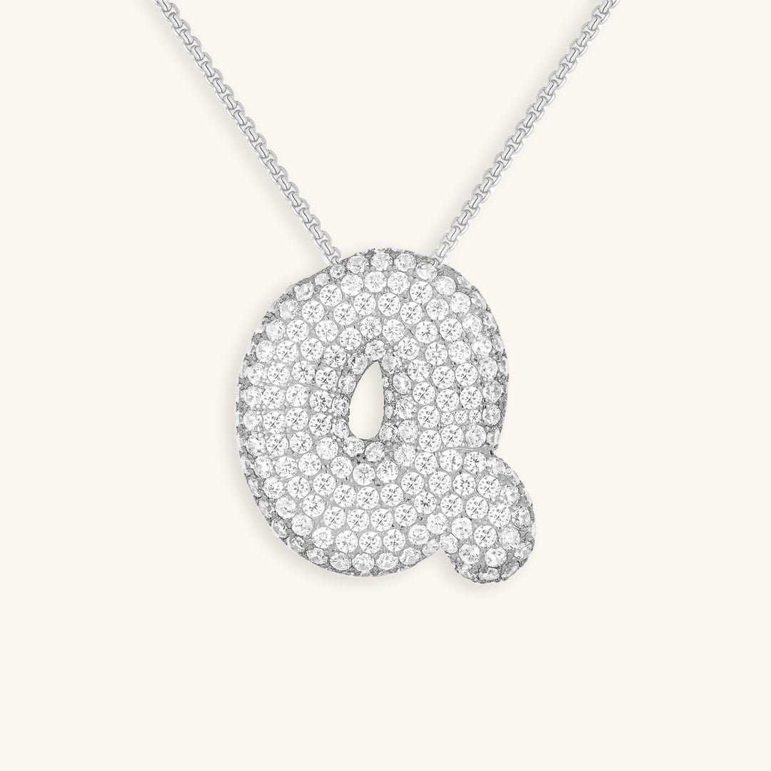 Gold & Silver Plated Initial Necklace A–Z with Crystals