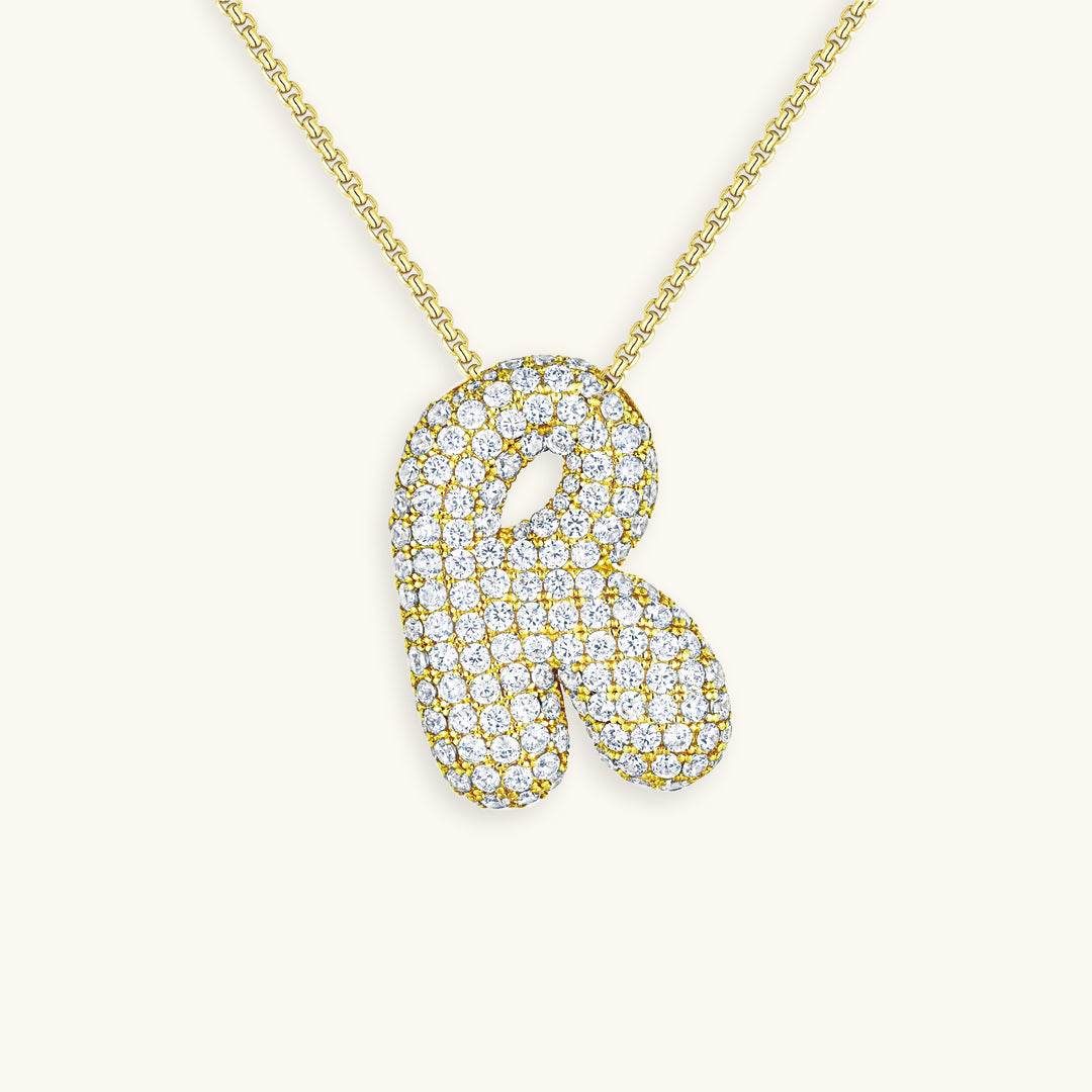 Gold & Silver Plated Initial Necklace A–Z with Crystals