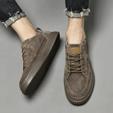 Elias Men’s Casual Sneakers – Suede Lace-Up Low-Top Shoes