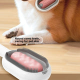 Pet Grooming Brush with Floating Comb and Built-in Water Tank