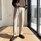 Nathan Men’s Trousers – High-Waist Pleated Wide-Leg Pants