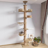 Tall Cat Tree with Scratching Post and Multi-Level Platforms