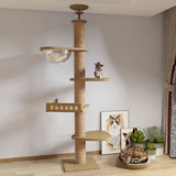 Tall Cat Tree with Scratching Post and Multi-Level Platforms