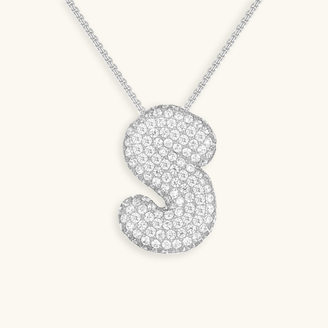 Gold & Silver Plated Initial Necklace A–Z with Crystals