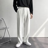 Nathan Men’s Trousers – High-Waist Pleated Wide-Leg Pants