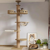 Tall Cat Tree with Scratching Post and Multi-Level Platforms