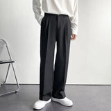 Nathan Men’s Trousers – High-Waist Pleated Wide-Leg Pants