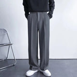 Nathan Men’s Trousers – High-Waist Pleated Wide-Leg Pants