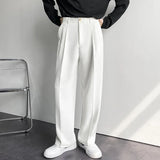 Nathan Men’s Trousers – High-Waist Pleated Wide-Leg Pants