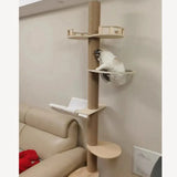 Tall Cat Tree with Scratching Post and Multi-Level Platforms