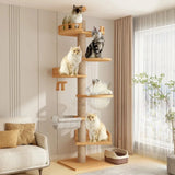 Tall Cat Tree with Scratching Post and Multi-Level Platforms