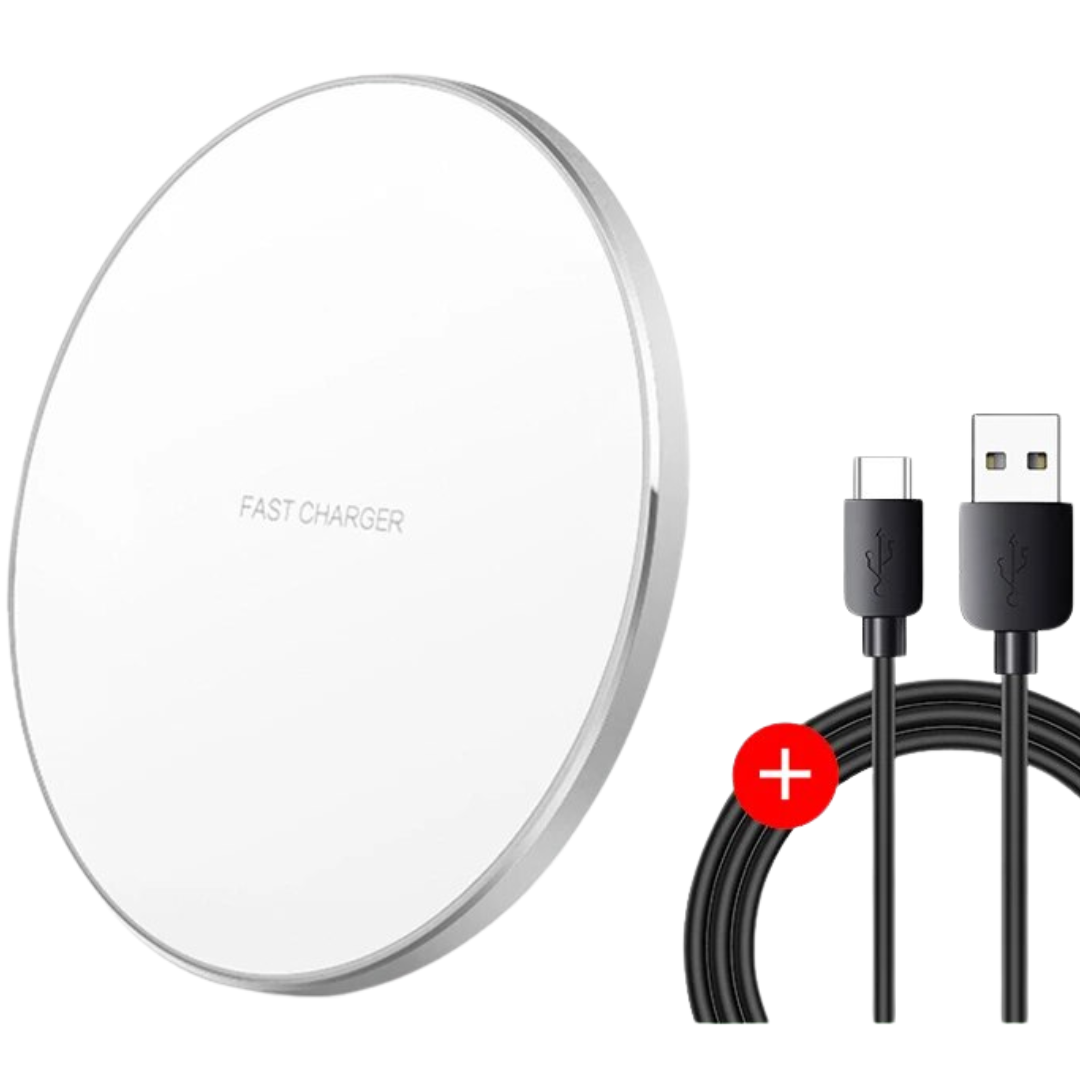 30W Fast Wireless Charging Pad with USB-C Cable – Qi Compatible