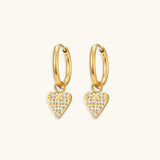 Gold Plated Hoop Earrings with Crystal Pendant – Multiple Designs