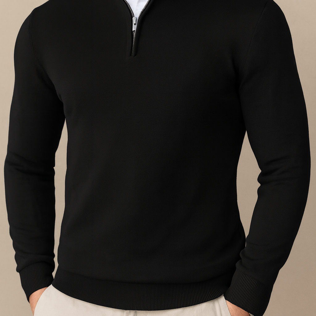 Luca Men’s Zip Up Sweater – Half-Zip Knitted Pullover