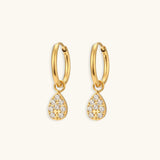Gold Plated Hoop Earrings with Crystal Pendant – Multiple Designs