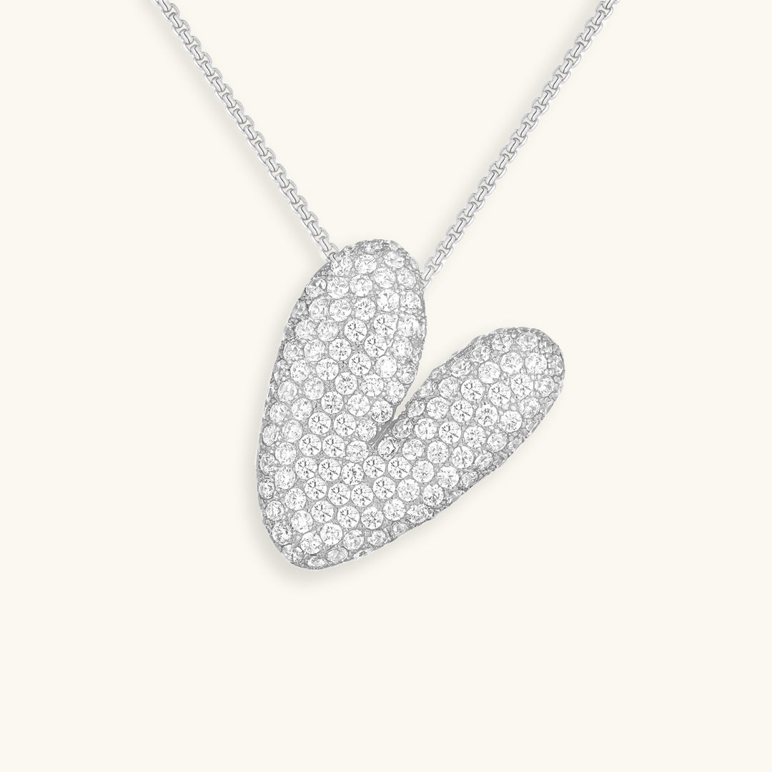 Gold & Silver Plated Initial Necklace A–Z with Crystals