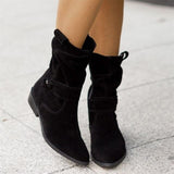 Fina Women’s Mid-Calf Boots – Suede Slouch Style