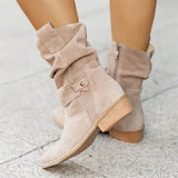 Fina Women’s Mid-Calf Boots – Suede Slouch Style