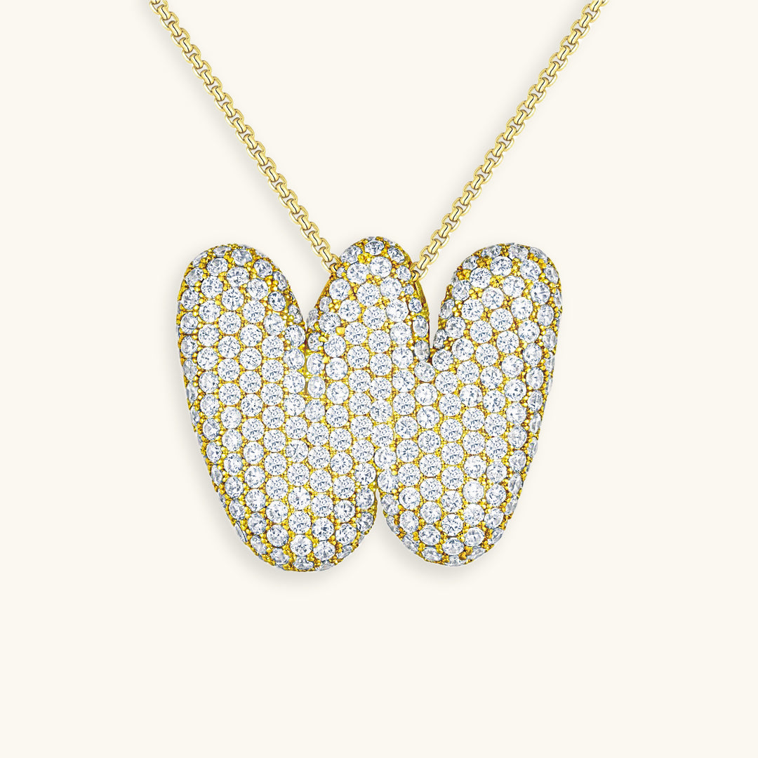 Gold & Silver Plated Initial Necklace A–Z with Crystals