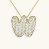Gold & Silver Plated Initial Necklace A–Z with Crystals