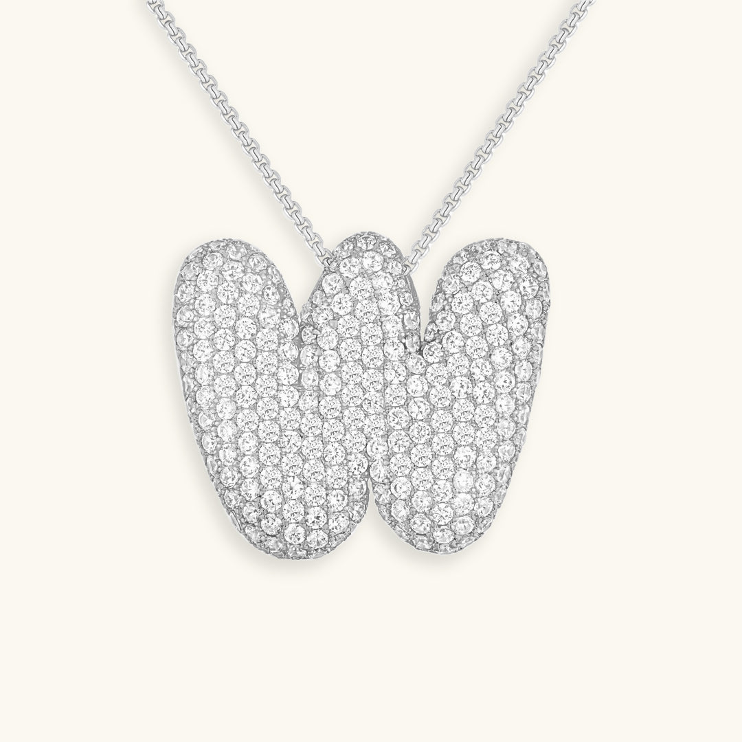 Gold & Silver Plated Initial Necklace A–Z with Crystals